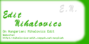 edit mihalovics business card